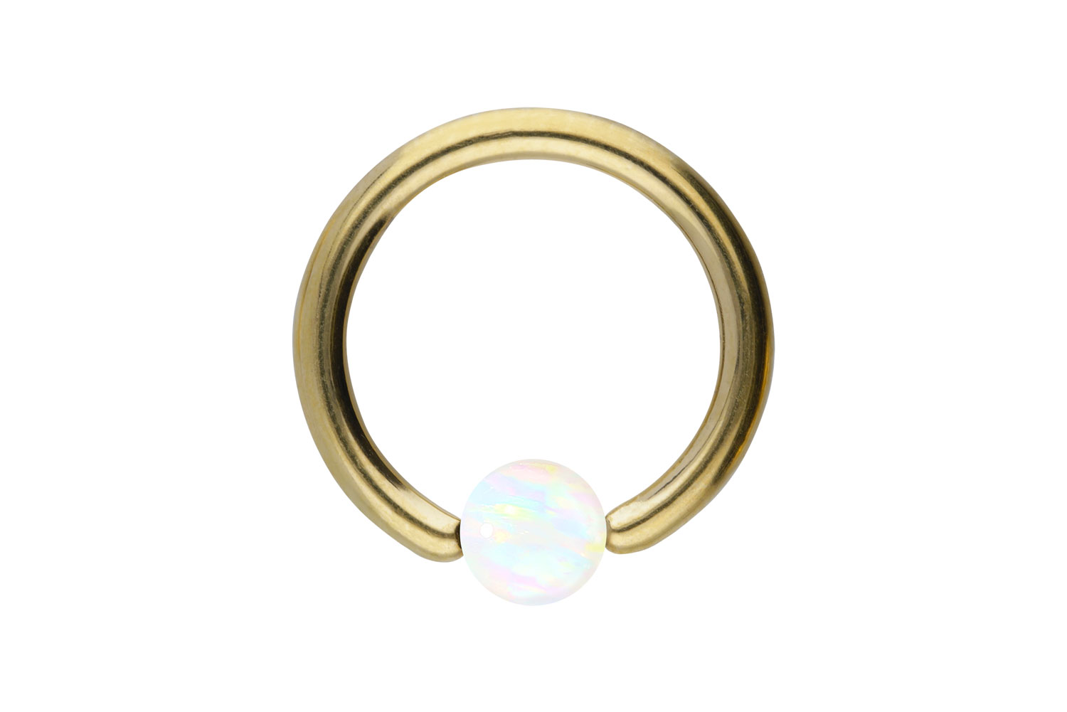 Titan Klemmkugelring Piercing SYNTHETISCHER OPAL